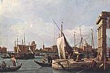 Canaletto Canvas Paintings - La punta della Dogana